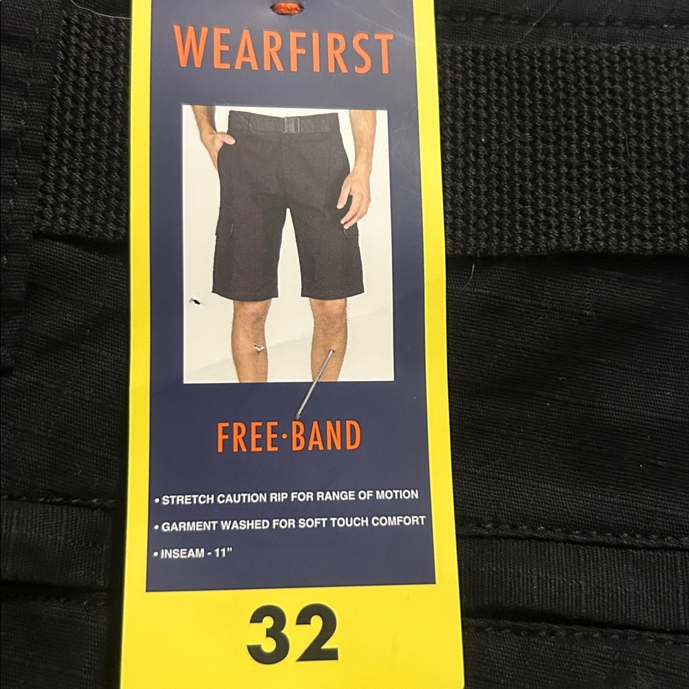 NWT Wearfirst Men’s Cargo Shorts Cotton 32 NWT